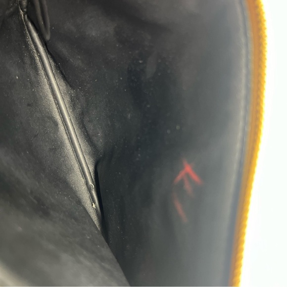 Fossil Leaf Design Coated Canvas Black Clutch/Pouch With Detachable Wristband - Picture 7 of 10